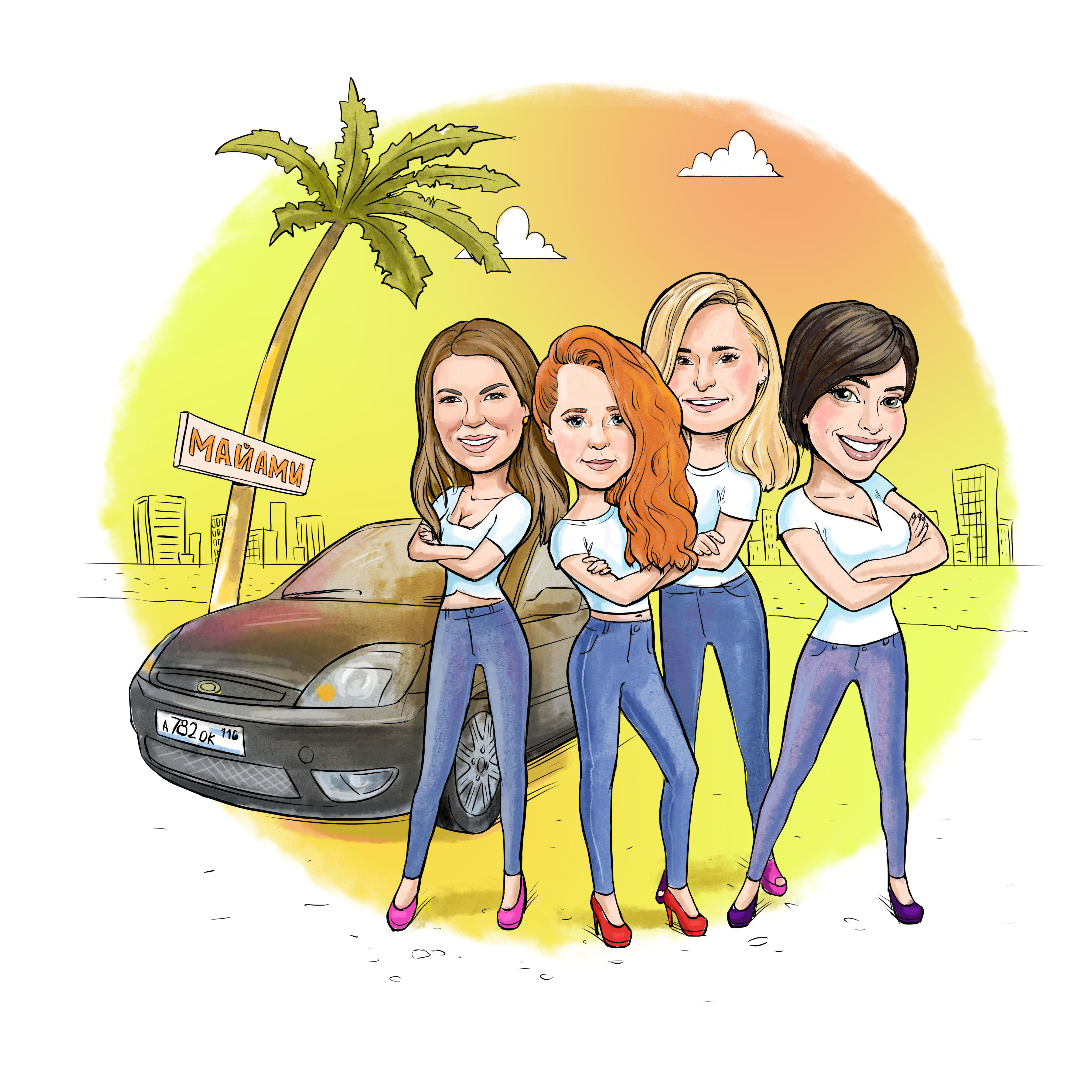 Draw A Group Friends Or Family Caricature For You By Daniila1 Fiverr