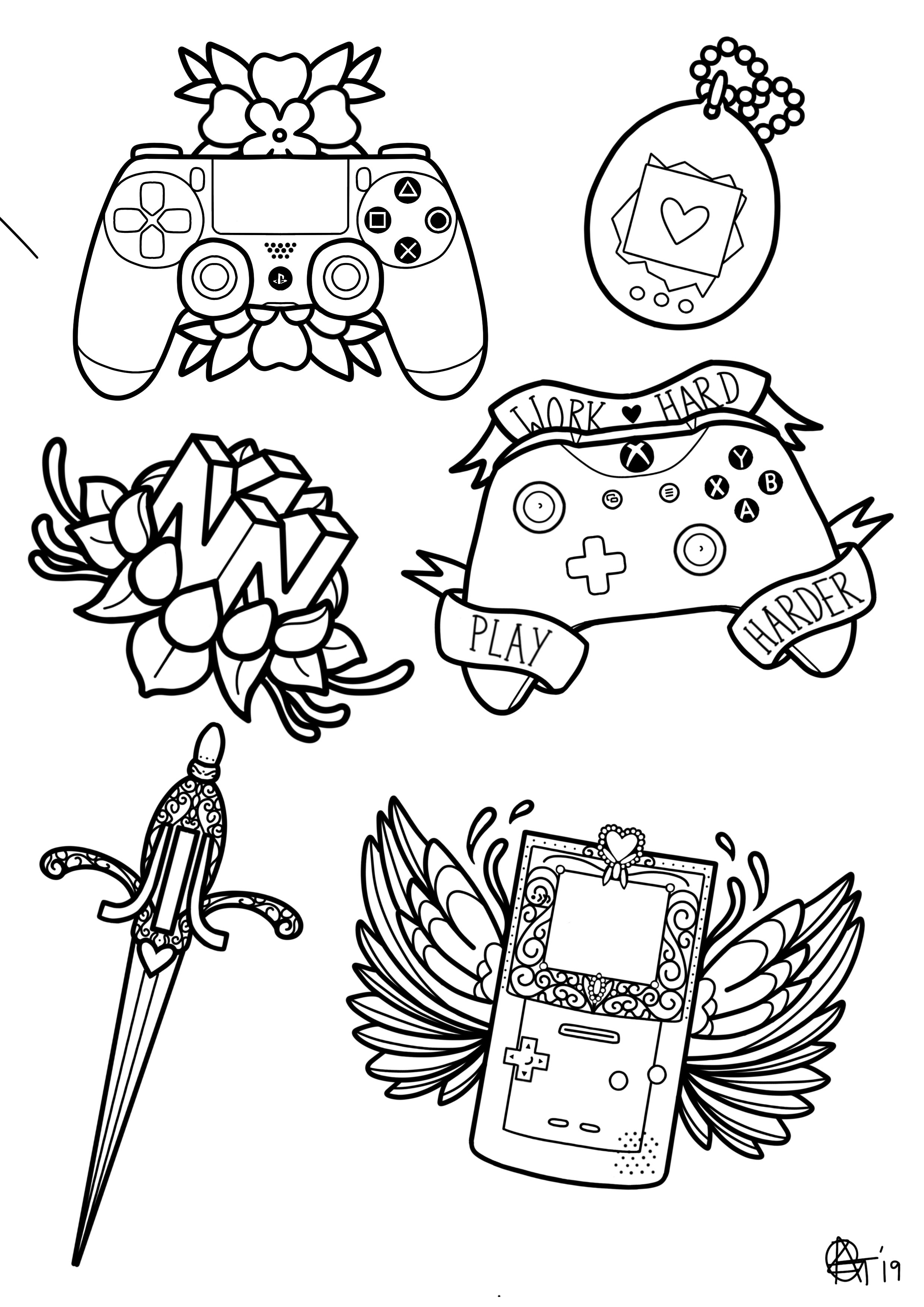 Create quirky neo traditional tattoo designs by Zoe_a_g | Fiverr