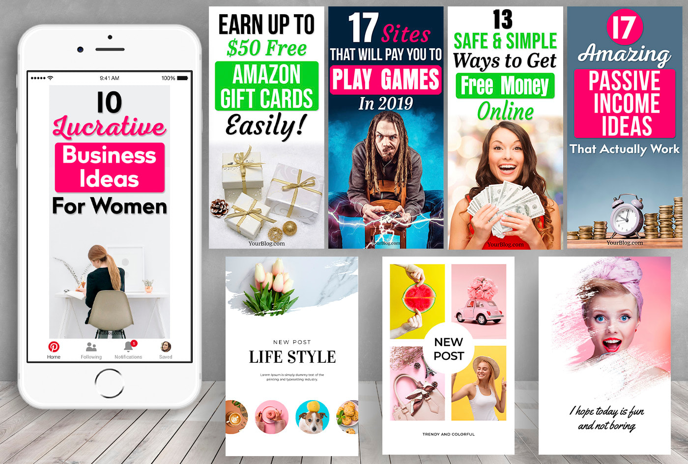 Design Pinterest Pins Banner Graphic Images By Goliwog