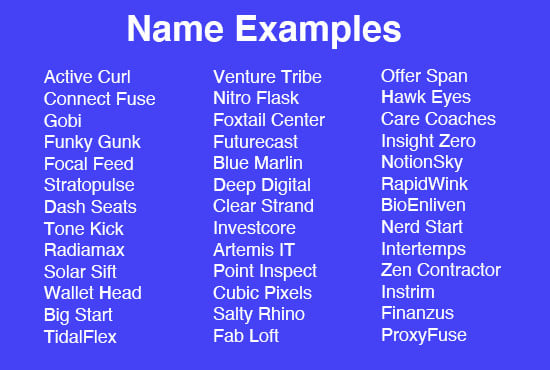 business names list of ideas