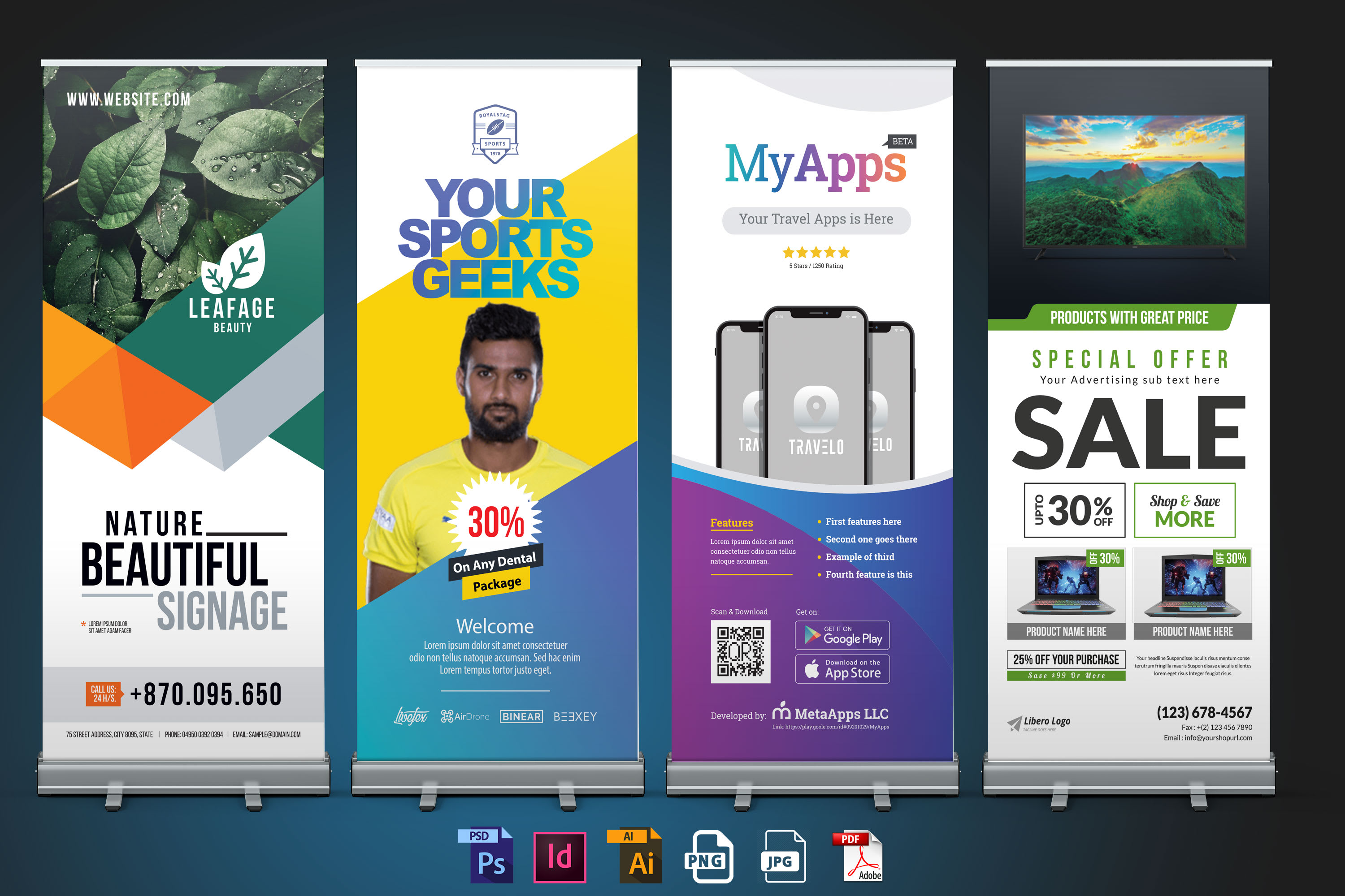 Do Corporate,beauty Salon,spa,food,mobile App Promotion Rollup Banner