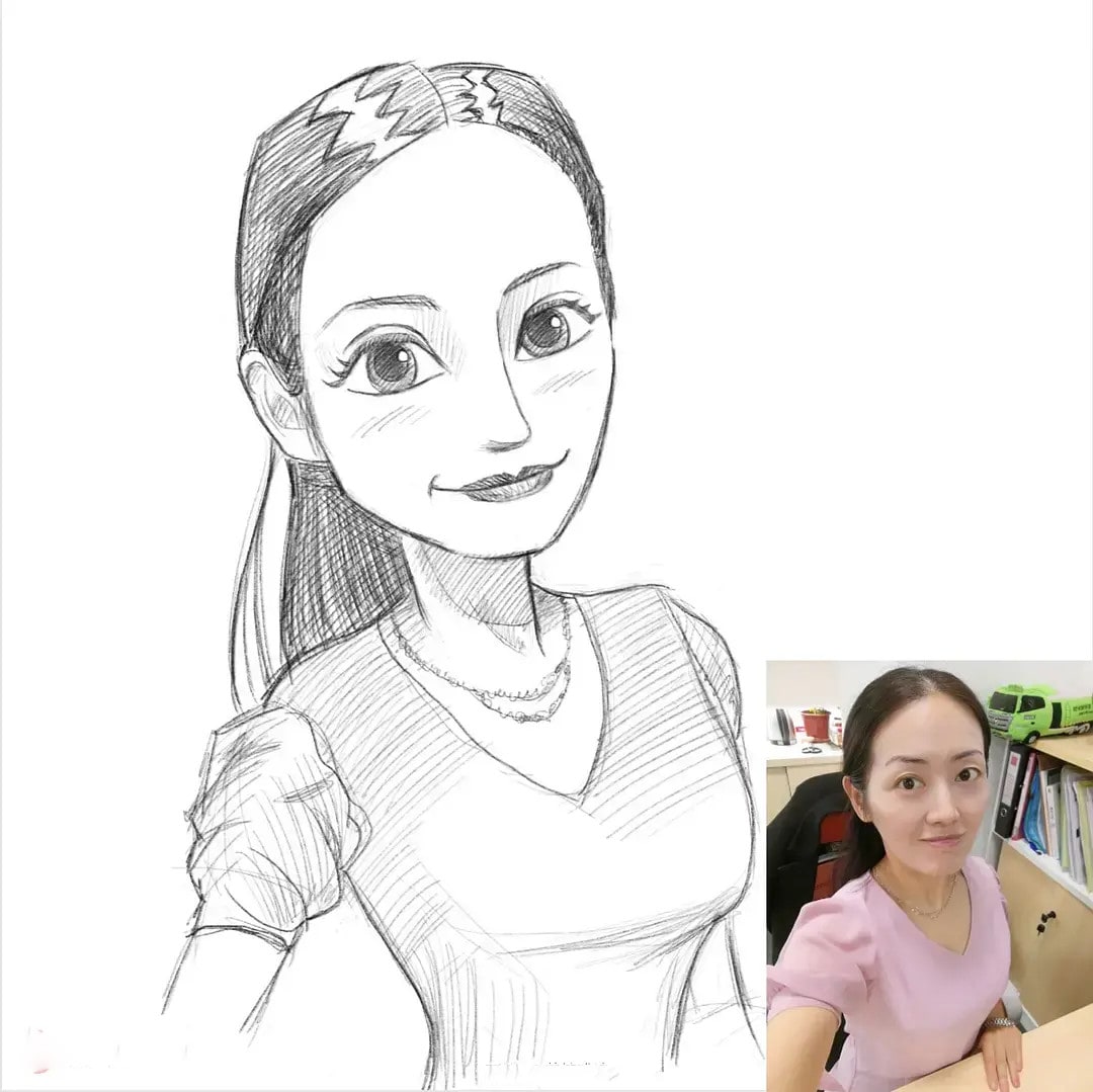 Draw cute cartoon portrait in robert dejesus style by Christianpan | Fiverr
