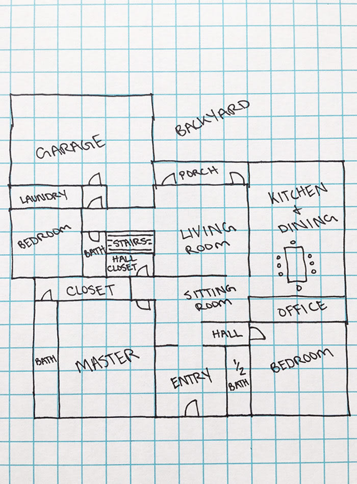 Sketch A Floor Plan Of Any House You Want On A Grid For Bloxburg