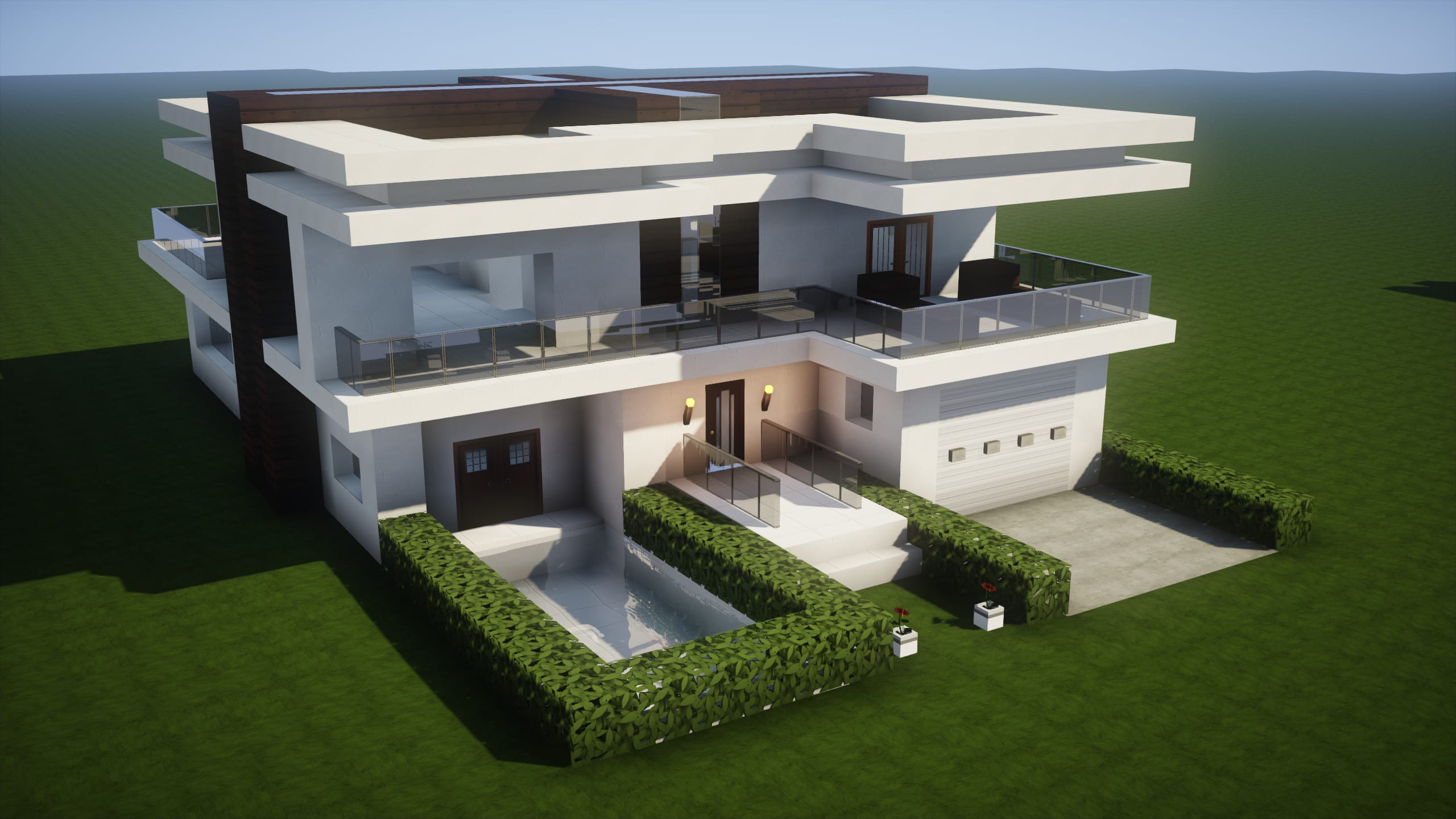 Minecraft Modern House Driveway - Pixel Art Grid Gallery