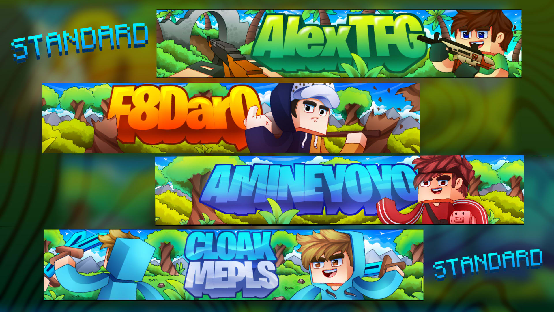 Do your youtube banner in minecraft style by Buffartworks | Fiverr