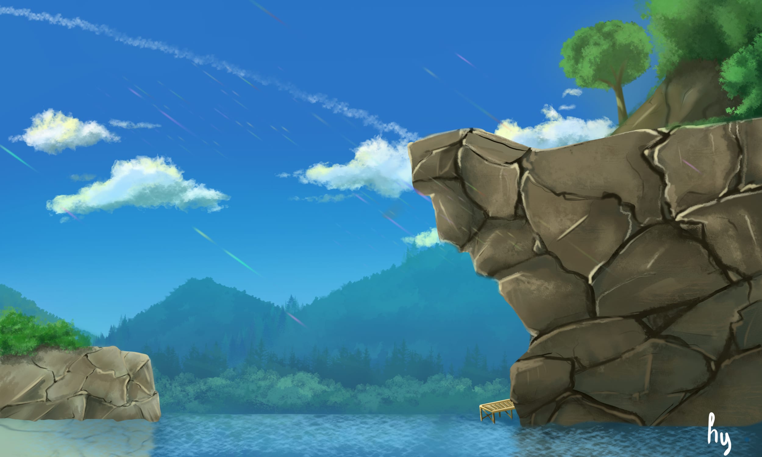 Do background, scenery in anime style by Yhernhenry | Fiverr