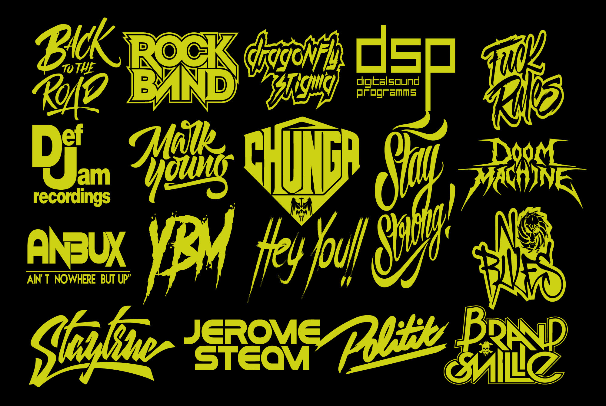 Design dj ,hip hop, music logo, graffiti, typography by