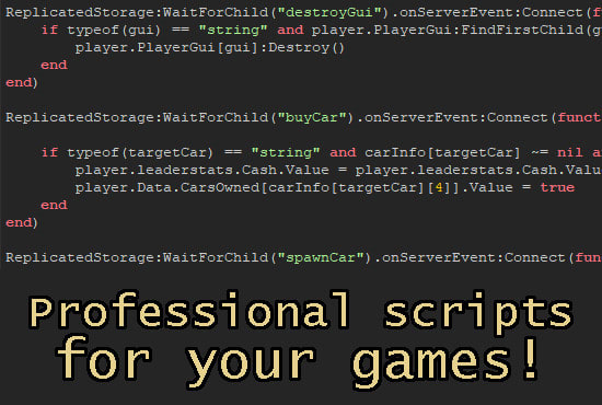 Write A Professional Roblox Script For Your Game By Lenekk - roblox lua string pattern