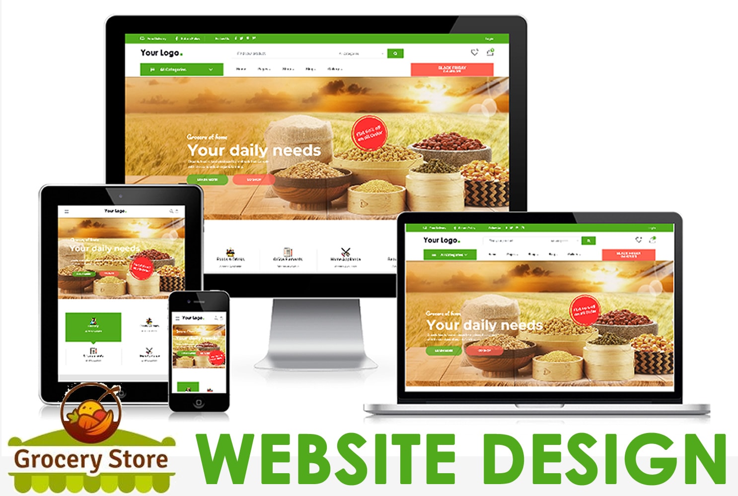 Online Grocery Store Website For Supermarket Off-license or For Any Online Shop 
