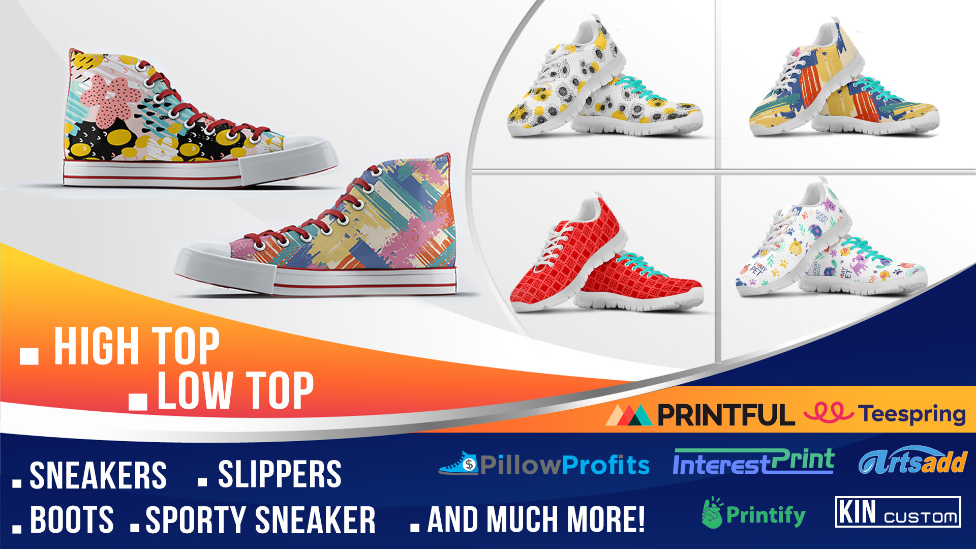 do custom and trendy design for shoes and apparel of any pod platform
