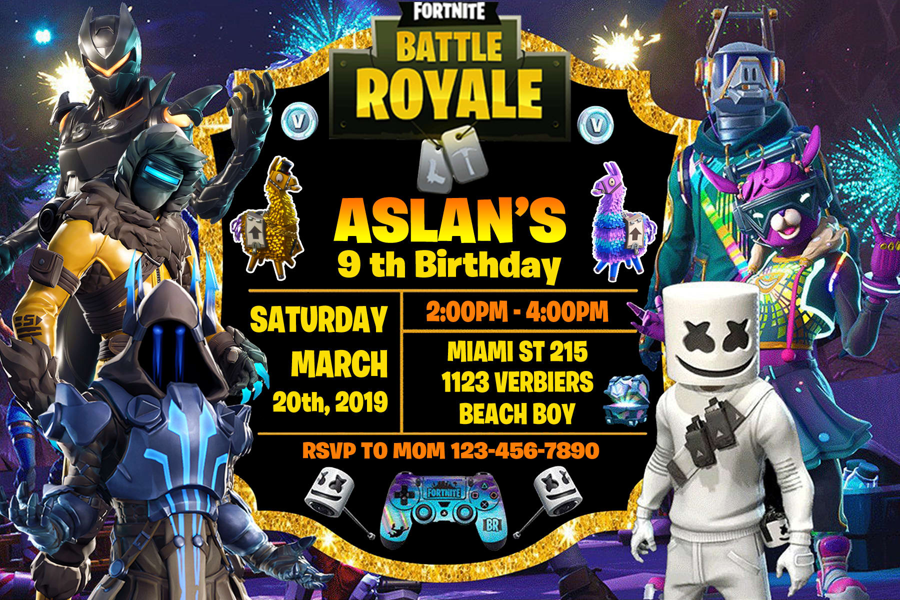 Design A Fortnite Birthday Invitation ubicaciondepersonas.cdmx.gob.mx