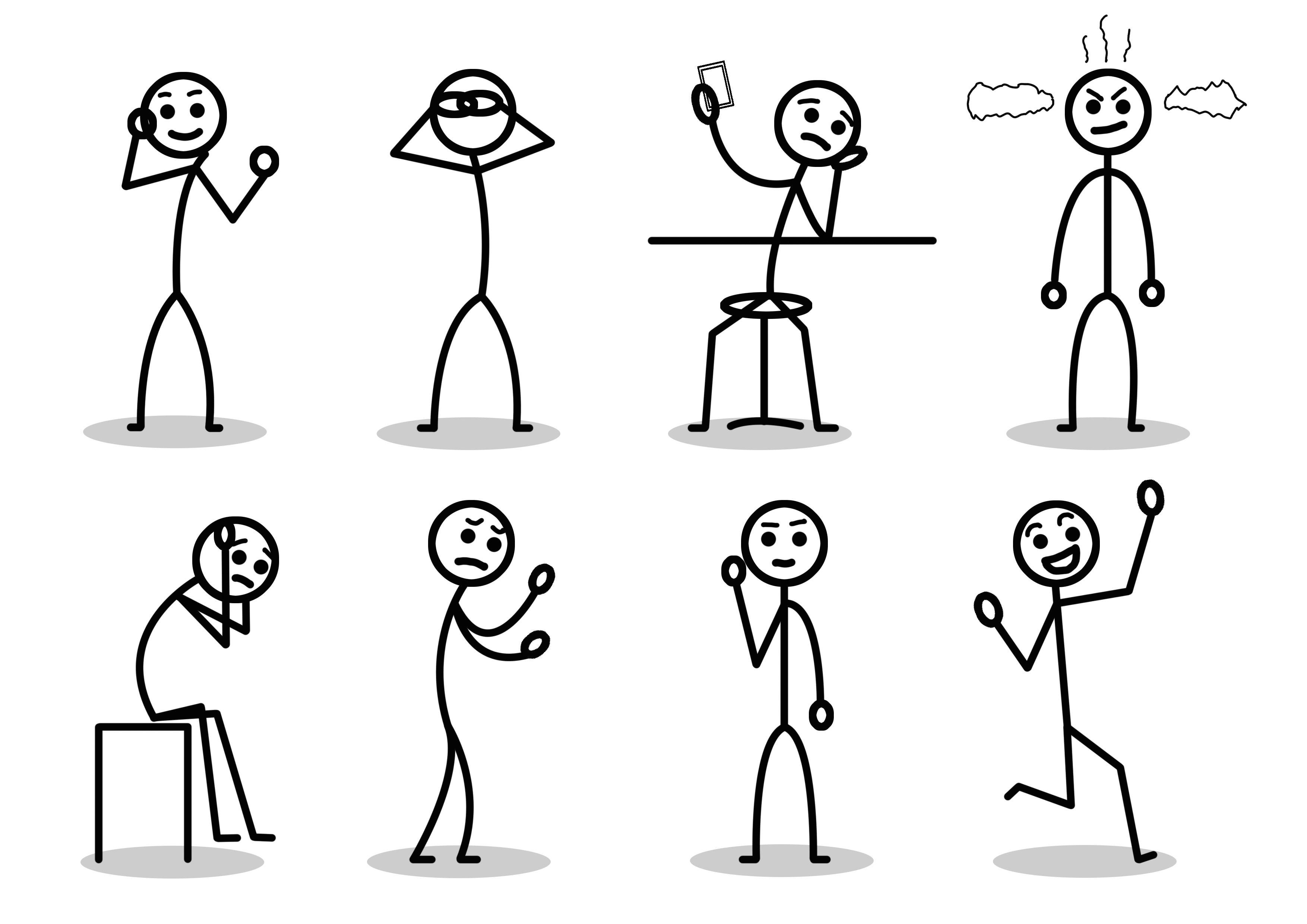 Draw a high quality and unique stickman stick figure clipart by Ryant92