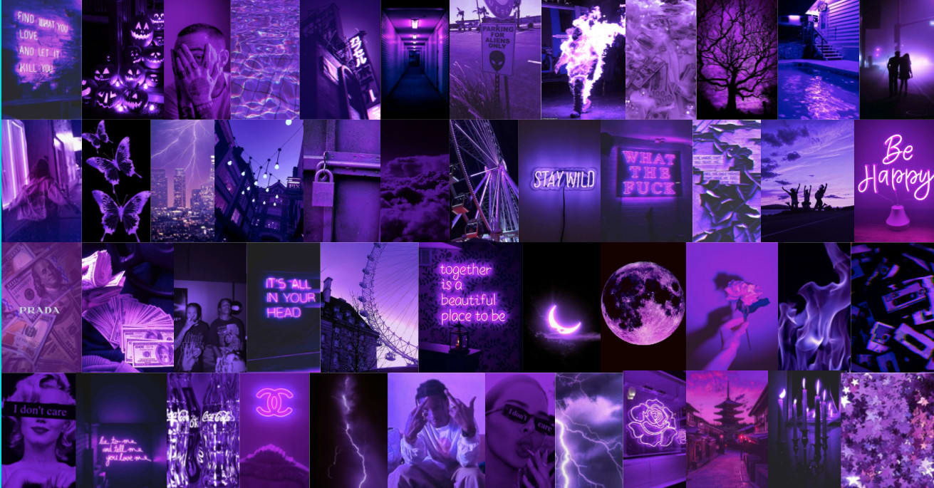 Aesthetics Purple Collage Wallpaper - Jake Film Analysis