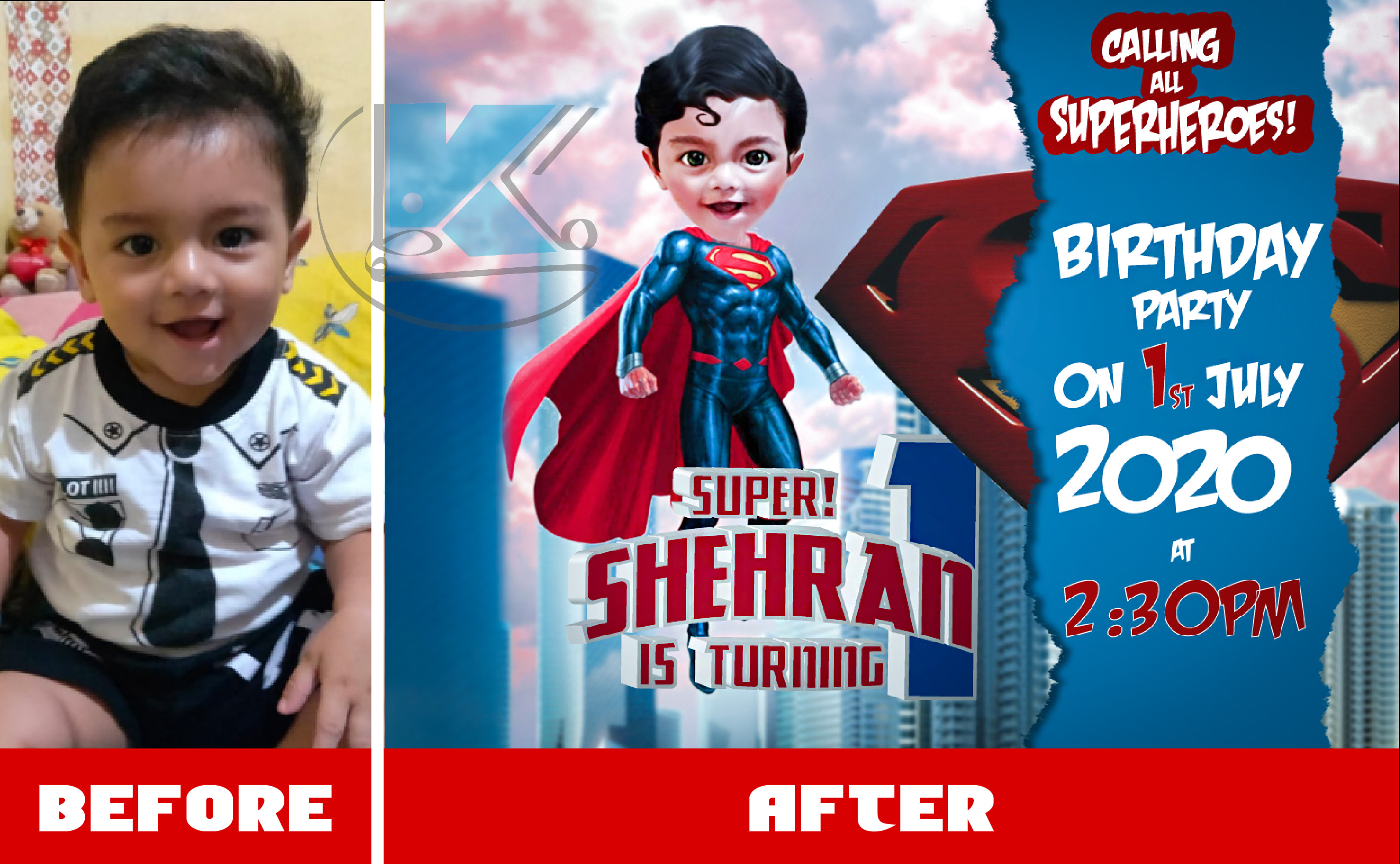 Design birthday invitation in cartoon and marvel hero theme by Surat_kazmi  | Fiverr