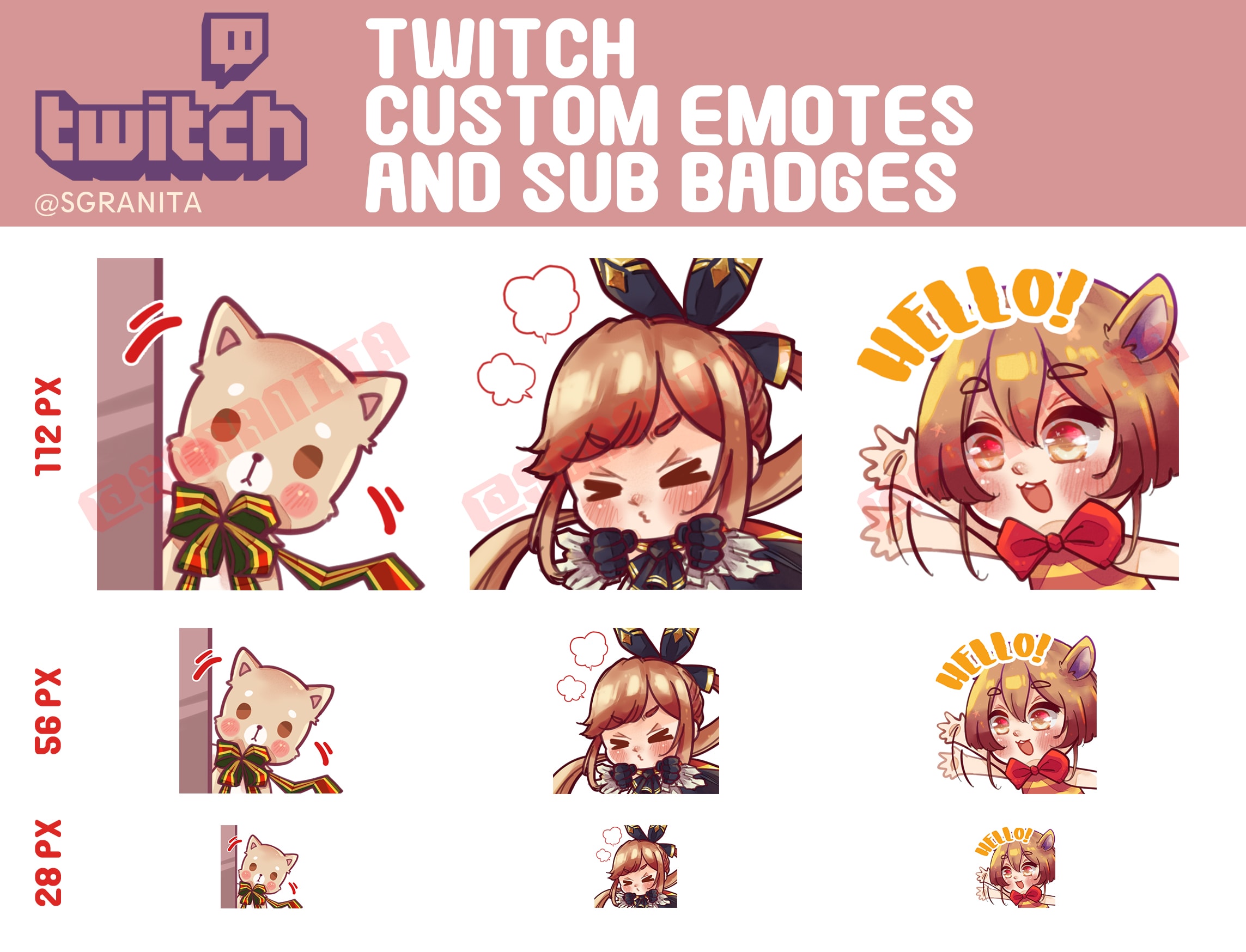 Create Custom Twitch Emotes And Sub Badges By Sgranita Fiverr