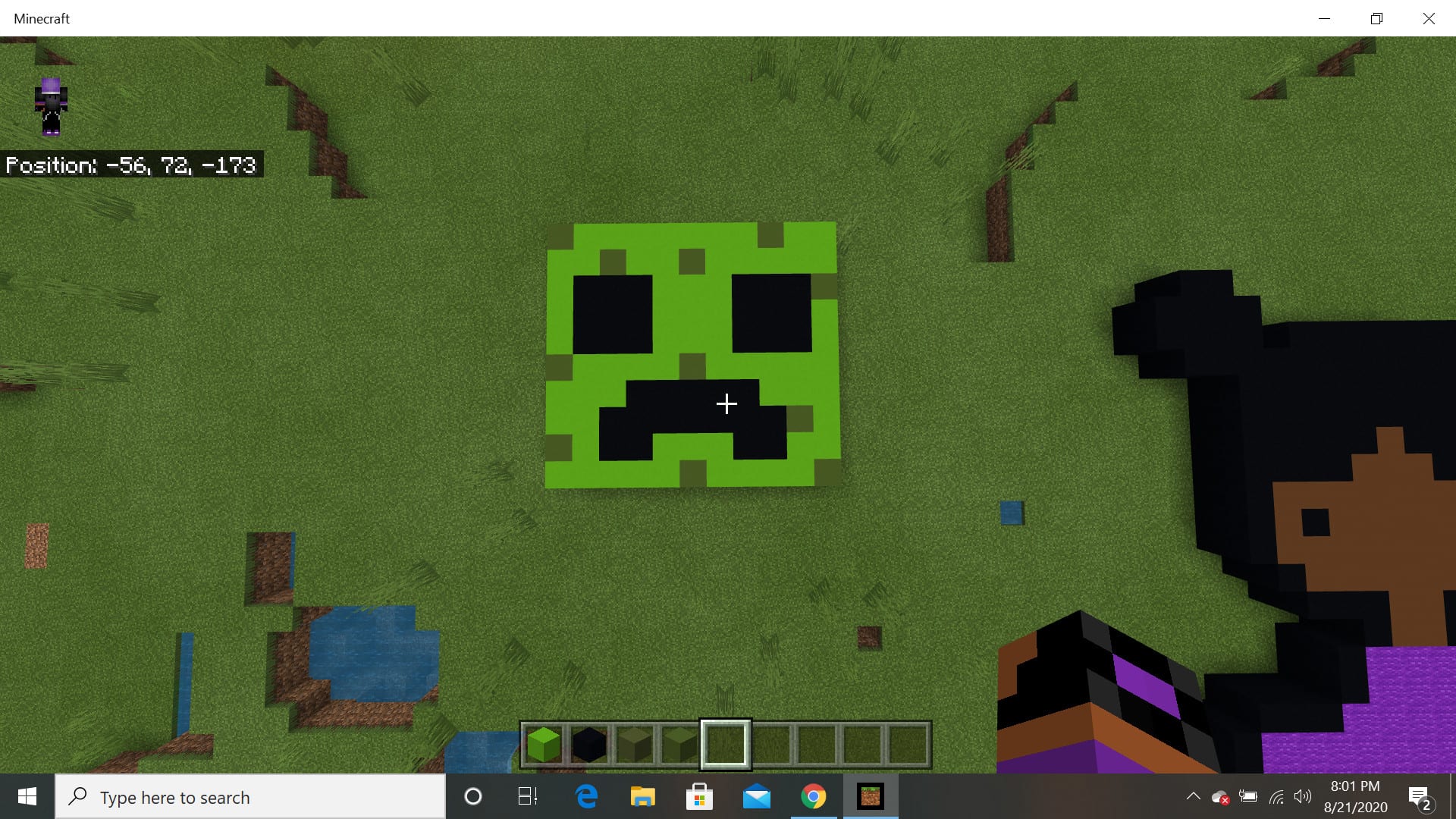 Creeper Face Pixel Art Build-On Greeting Card