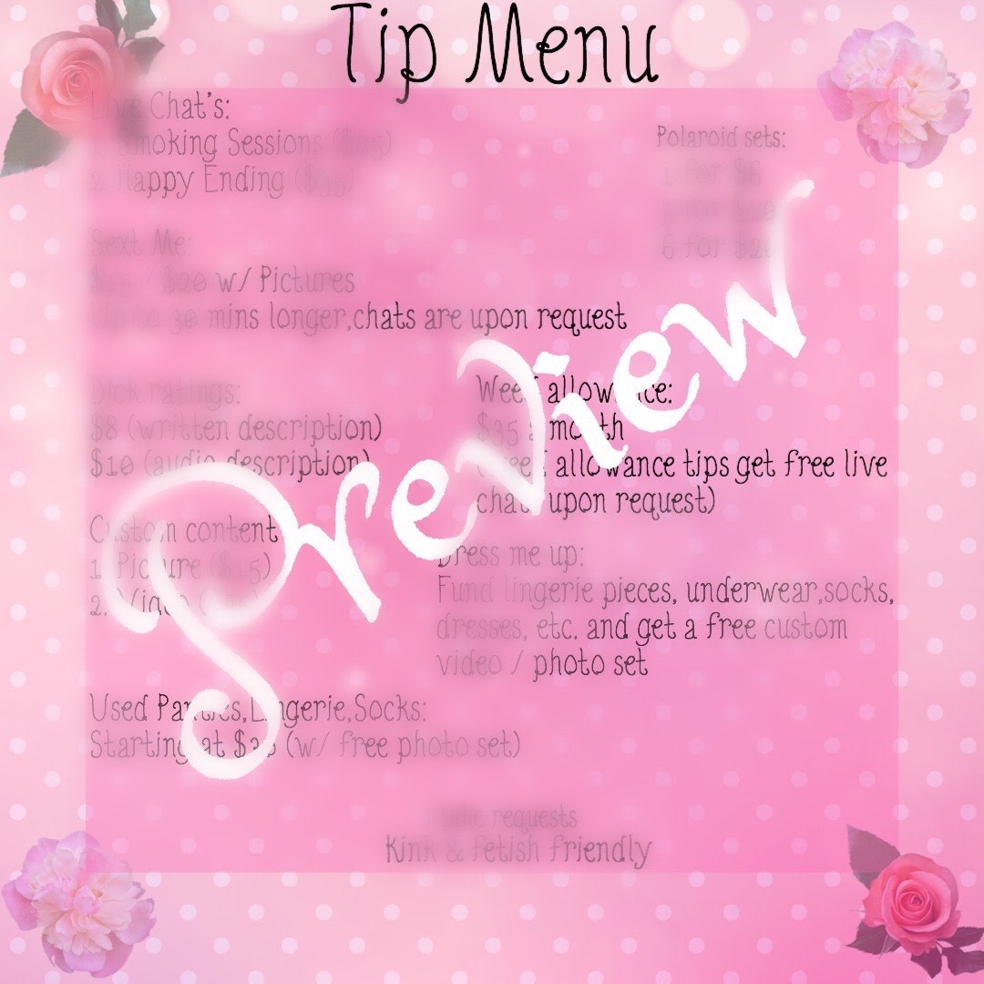 Fans only tip menu 