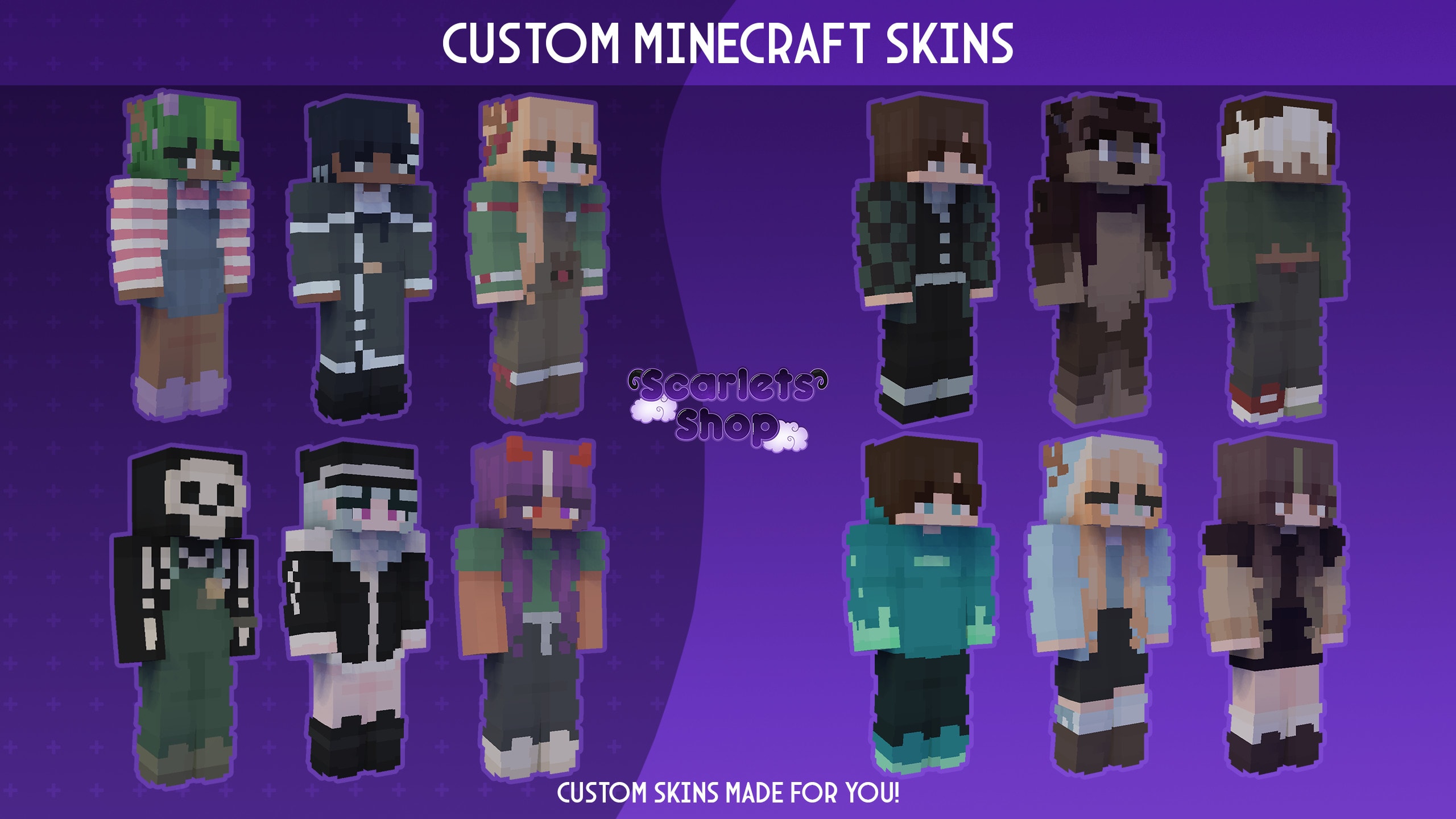 Make you a custom minecraft skin by Tarasloan