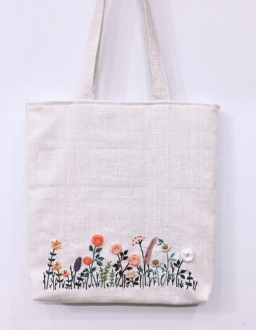 embroidered tote bag