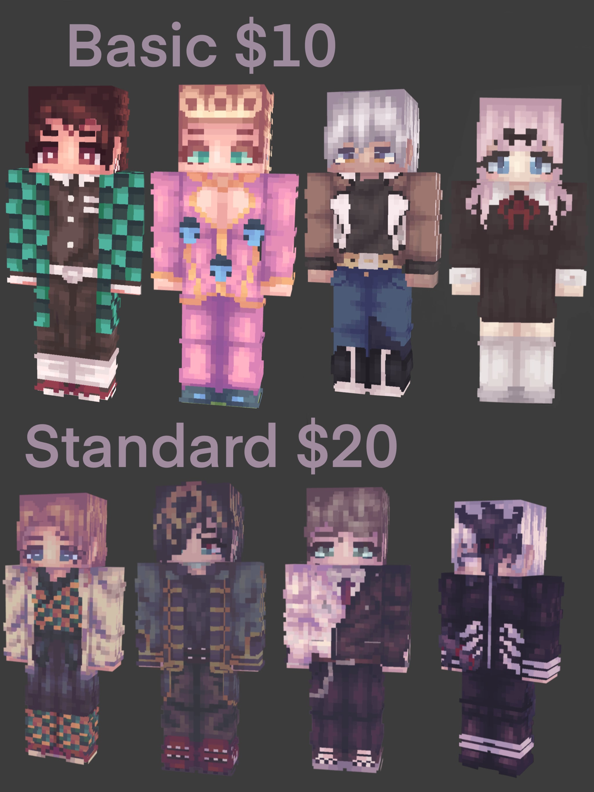 128x128 HD minecraft skins! 5 slots open! I'll make you a Custom HD  minecraft skin for bedrock edition : r/minecraftskins