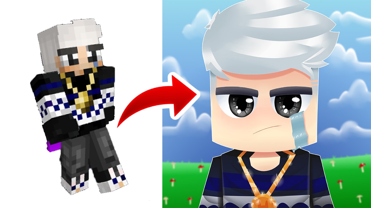 Turn your minecraft skin into a cartoon avatar by Looantoon | Fiverr