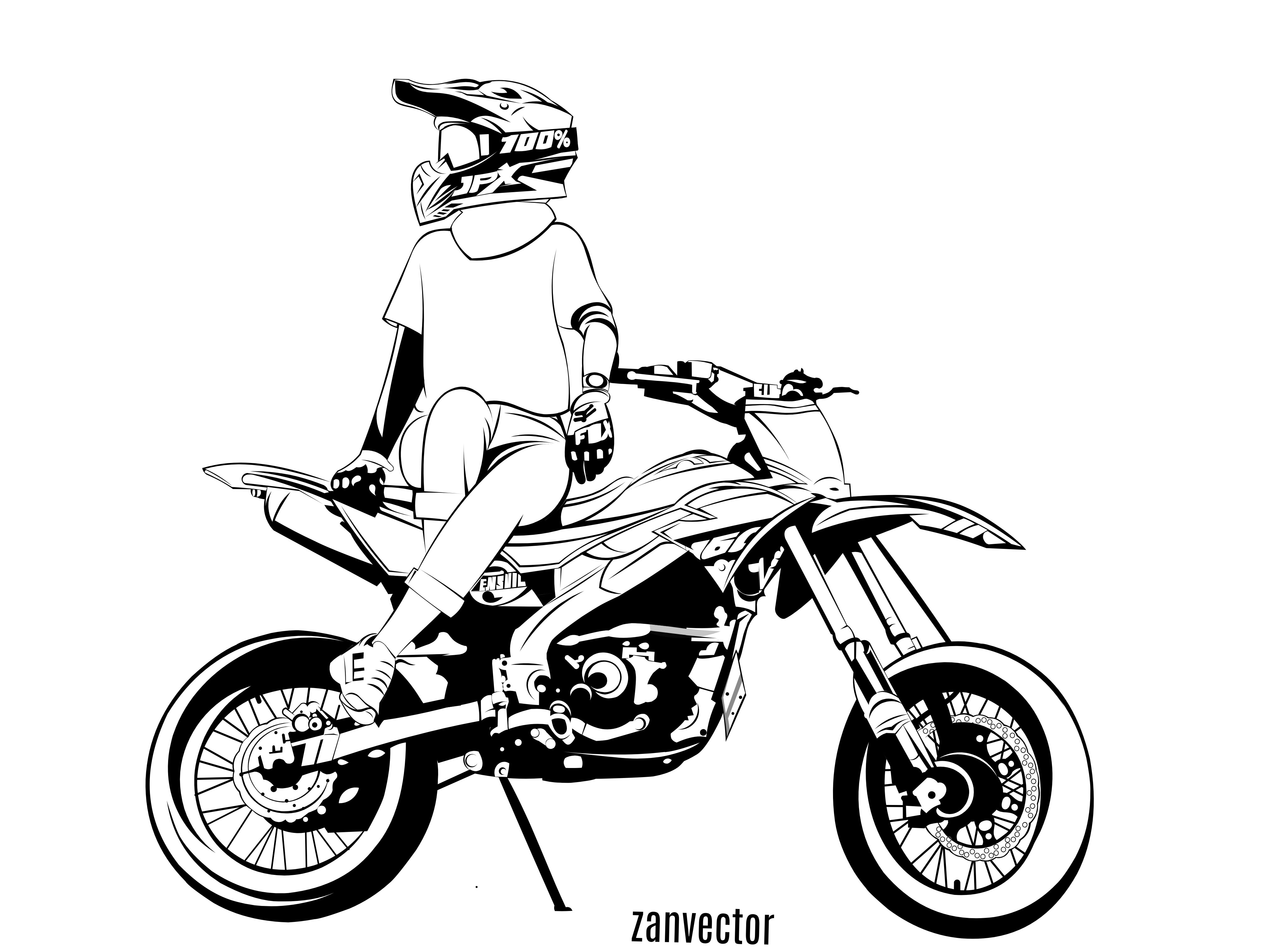 Disegna un'illustrazione vettoriale dalla moto per la tua maglietta