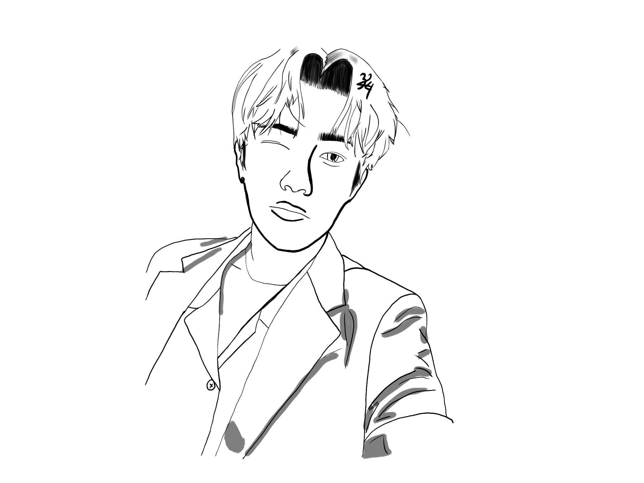 Draw Your Favorite Boy Or Girl Kpop Line Art By Diendxdecade Fiverr