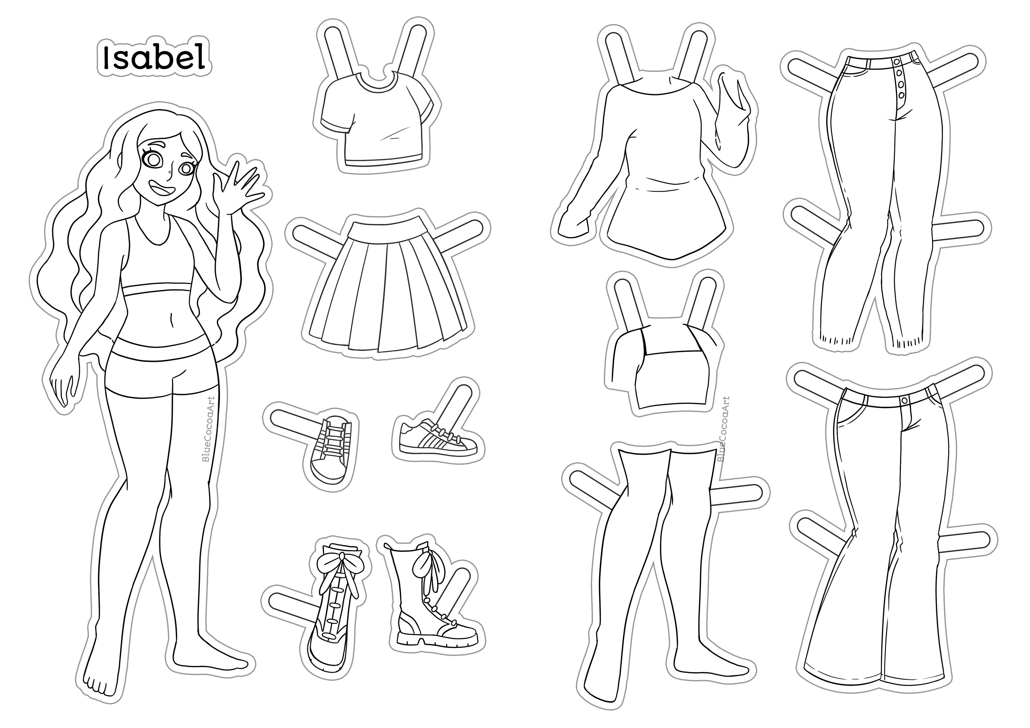 Paper Doll Dress Up Coloring Pages | tca.dothome.co.kr