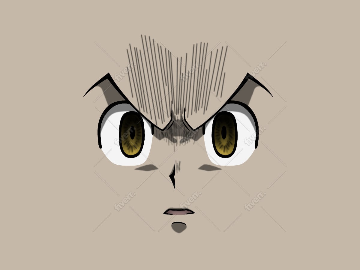 Premium Vector  Happy anime face manga style closed eyes little nose and  kawaii mouth blushy cheeks hand drawn vector illustration