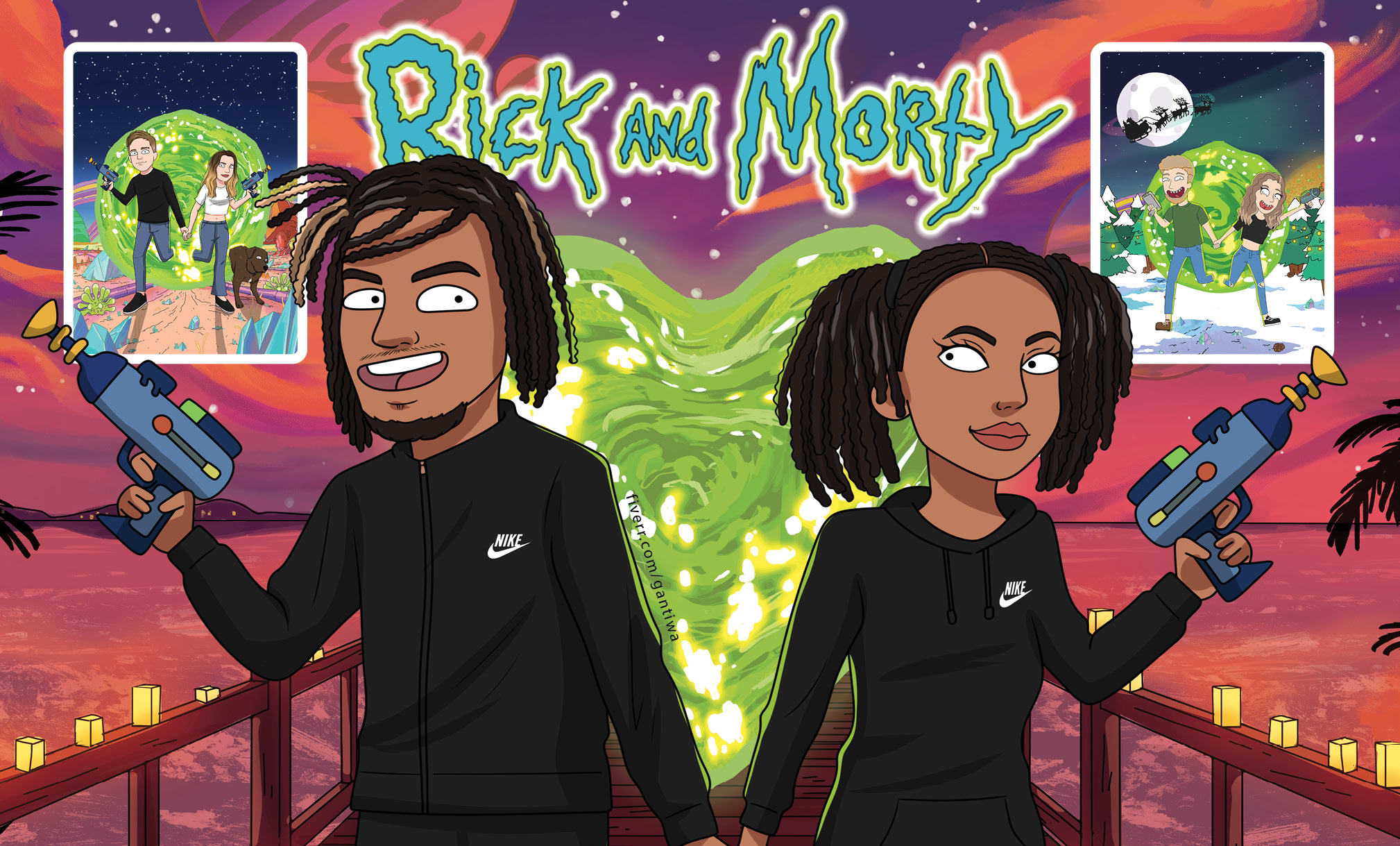 Custom rick and morty in couple portrait by Gantiwa