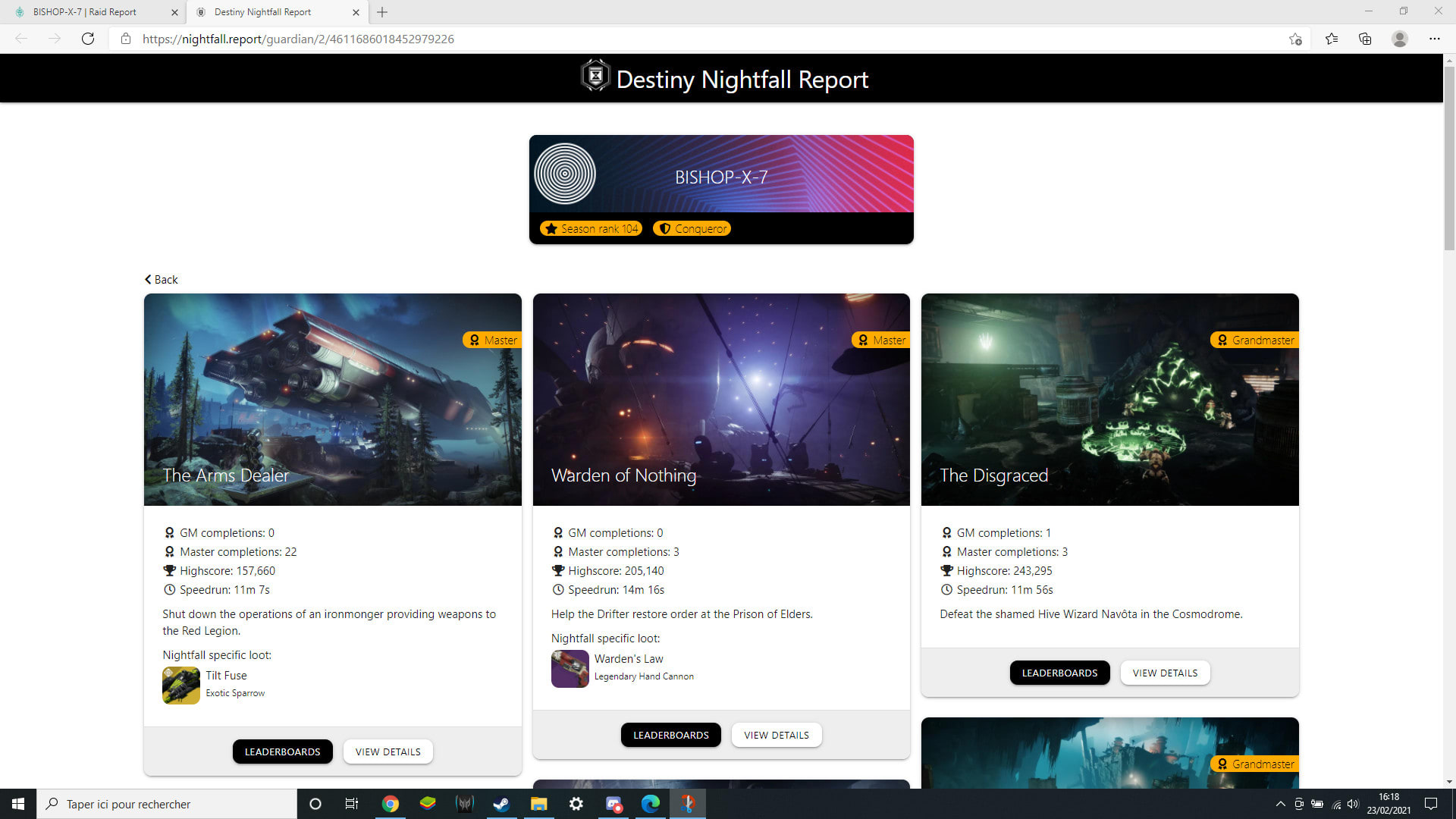 Destiny Nightfall Report