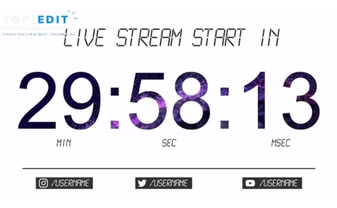 Create countdown timer video for live stream by Endru99