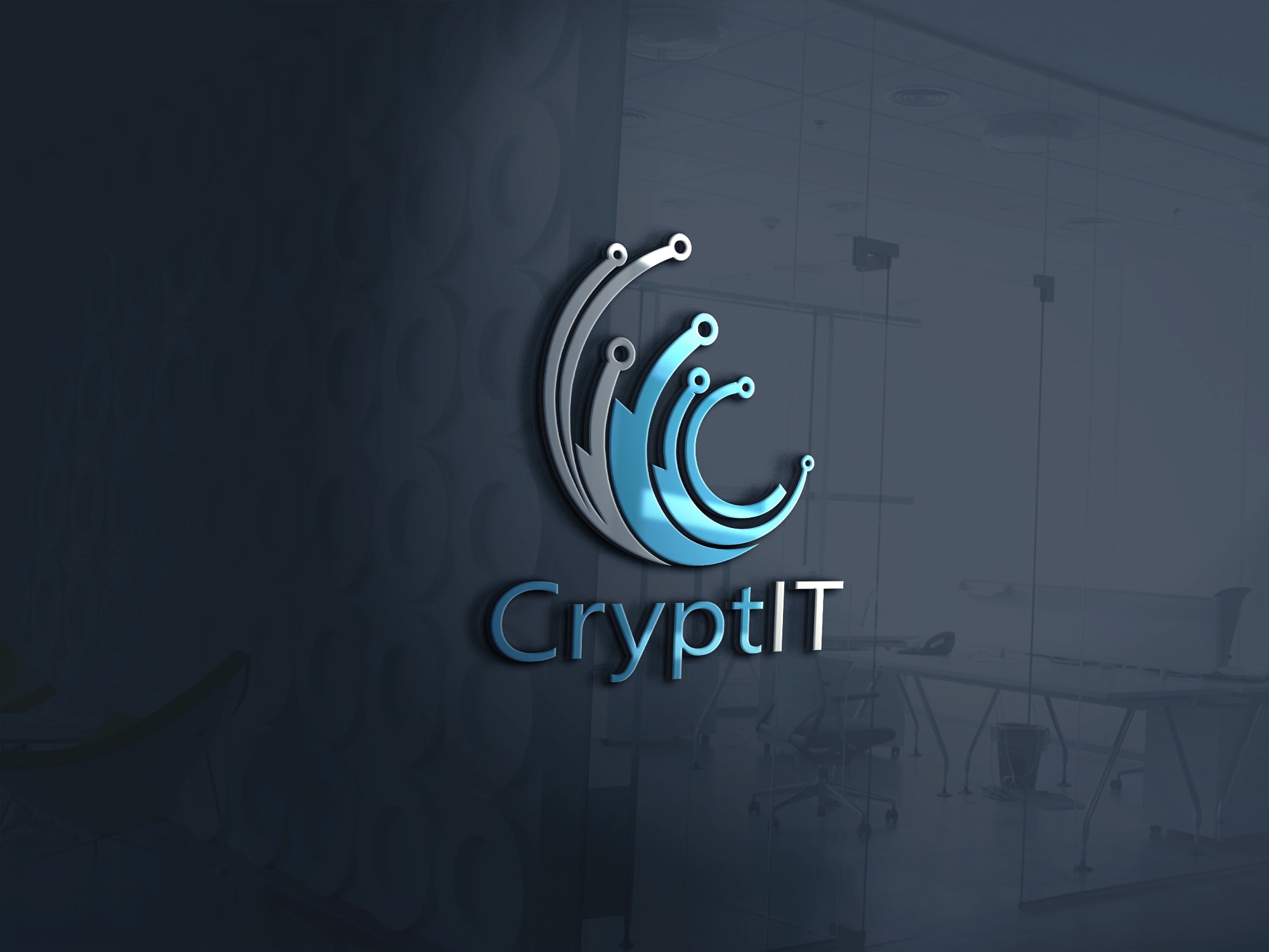 design technology, tech, software, cyber security logo