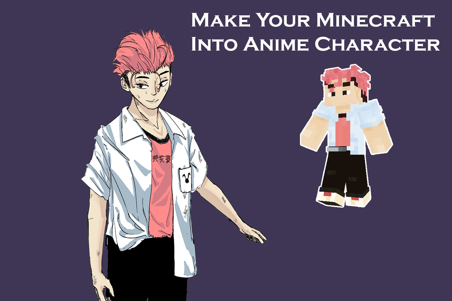 Draw your minecraft skin, roblox avatar into anime style by ...