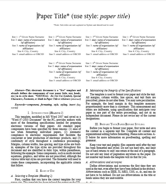 Conference Paper Format and Style Guidelines