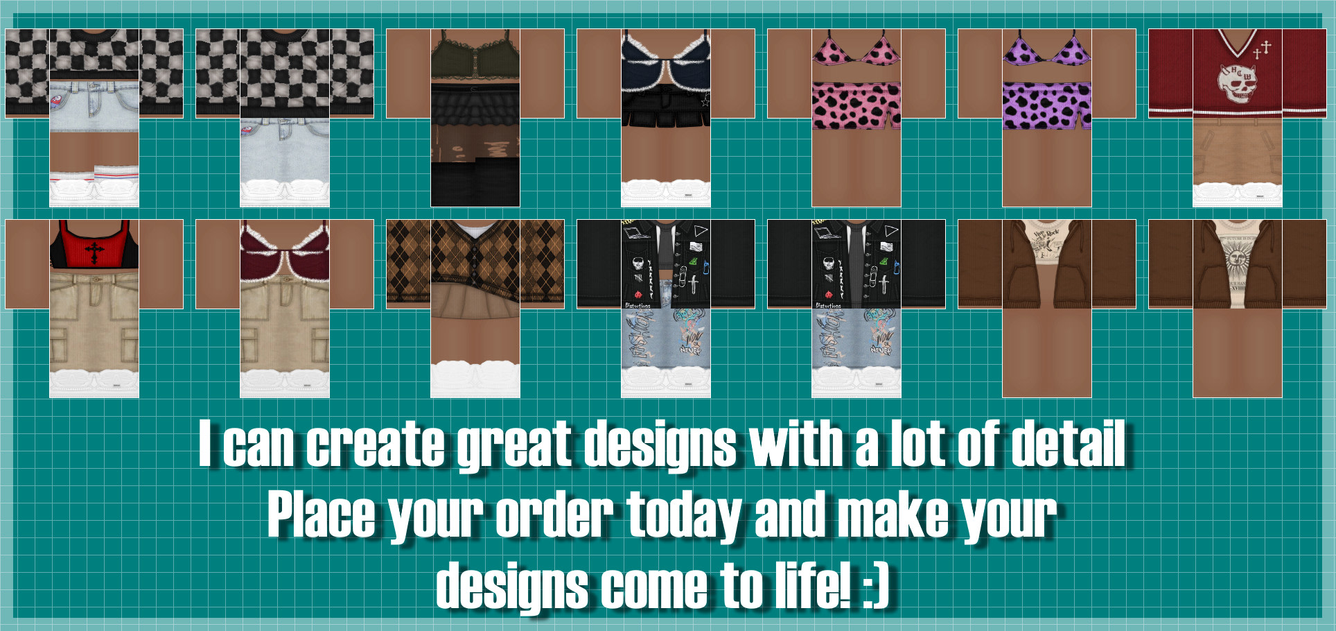 Send you 70 roblox clothing templates suits and ties by Robloxdesignss