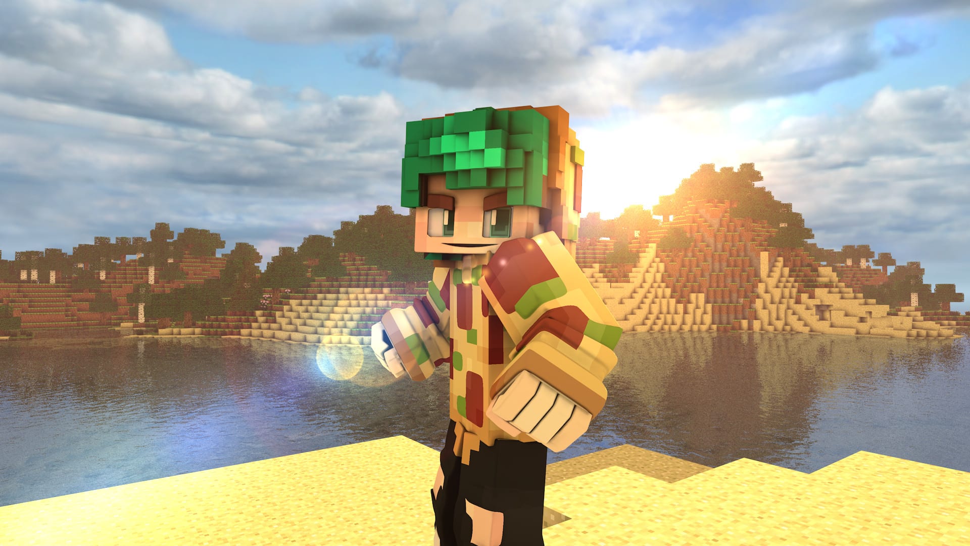 Do a minecraft wallpaper with your skin by Jddu46