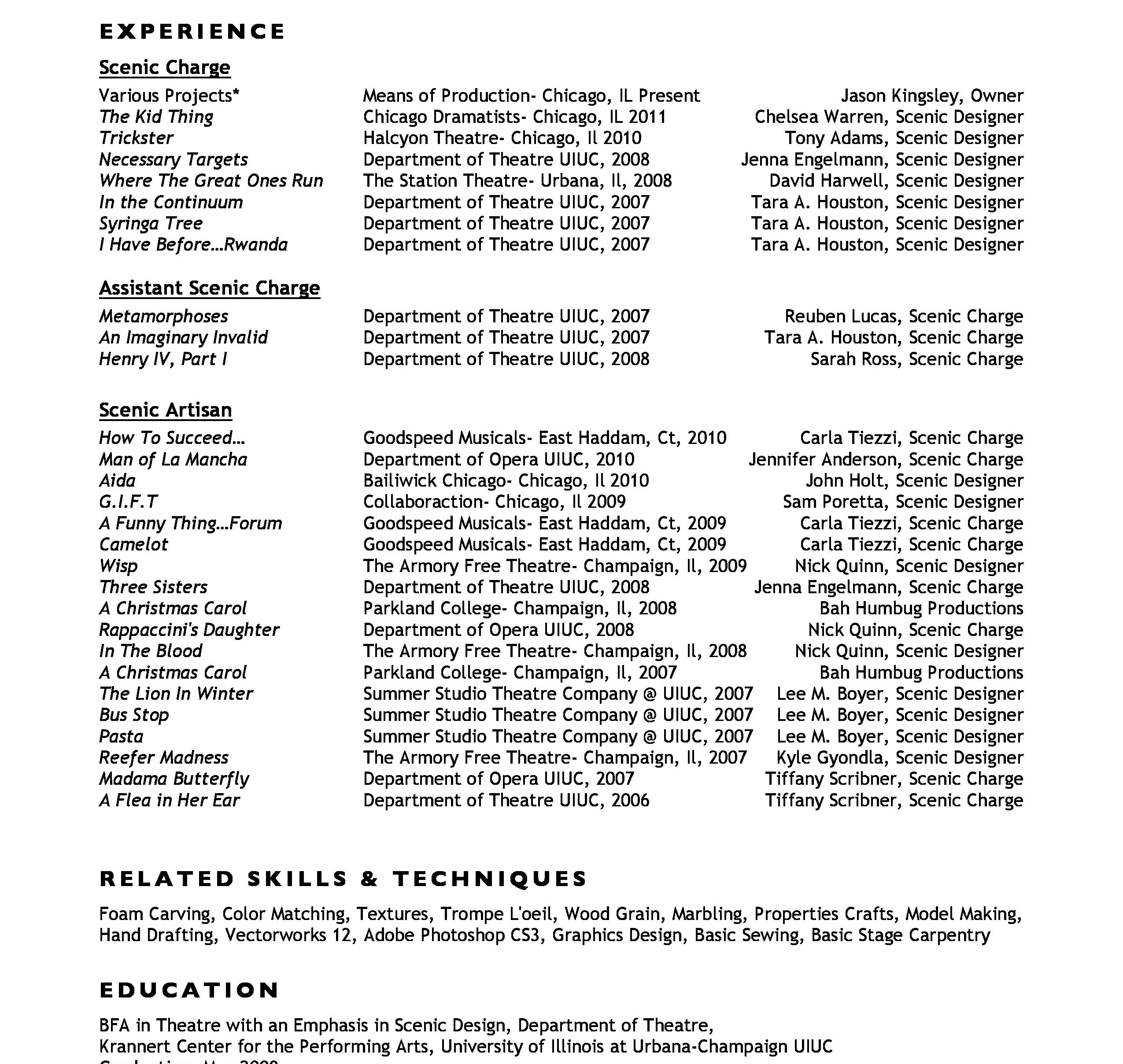 Review And Edit Your Technical Theatre Resume By Schar2525