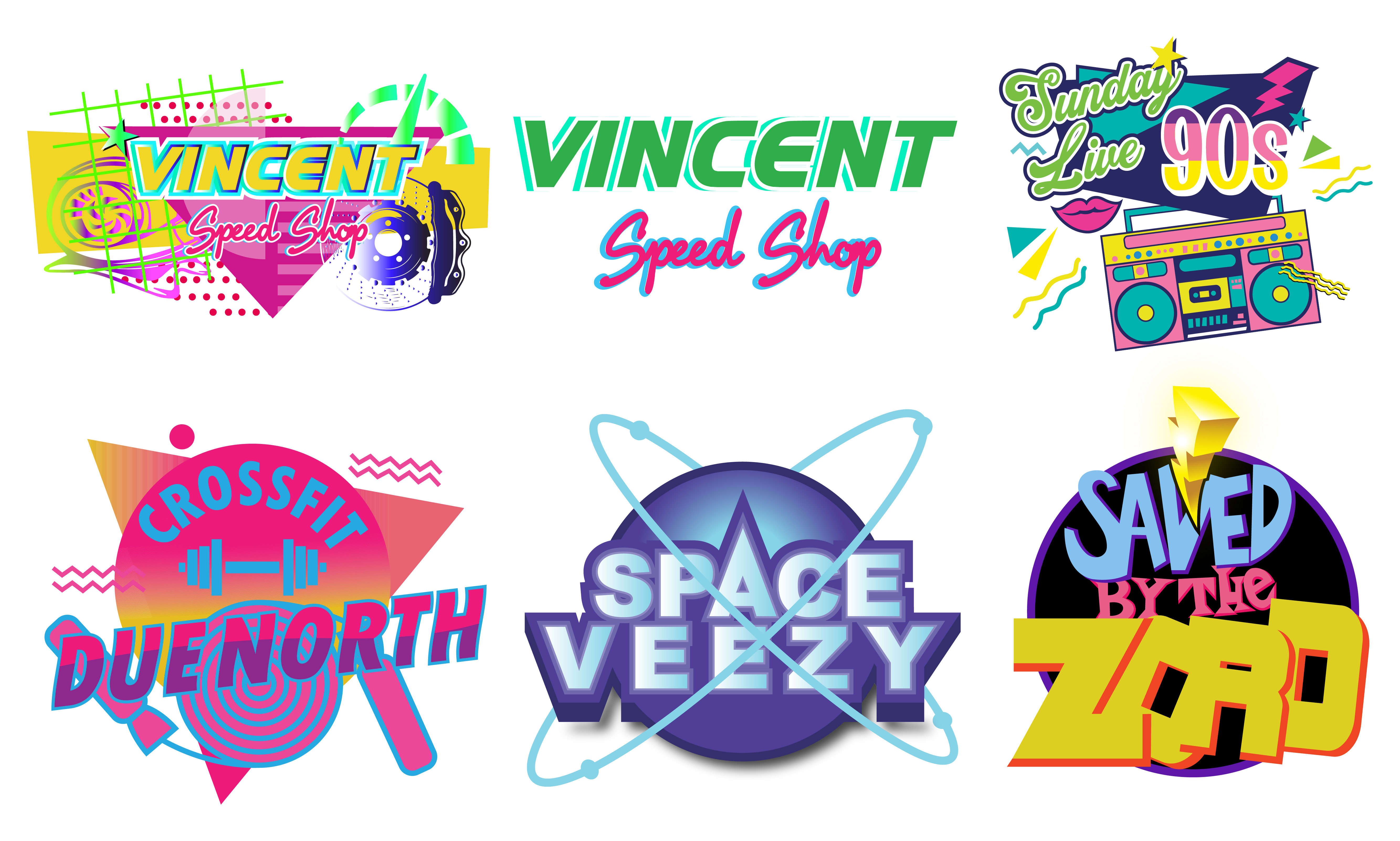 I will create 80s 90s logo typography for your company by stripe on Dribbble