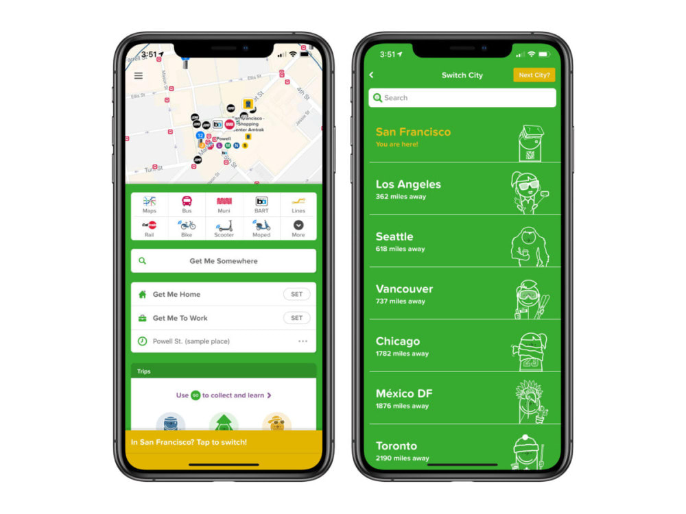 Develop a public transit app, navigation app like citymapper by