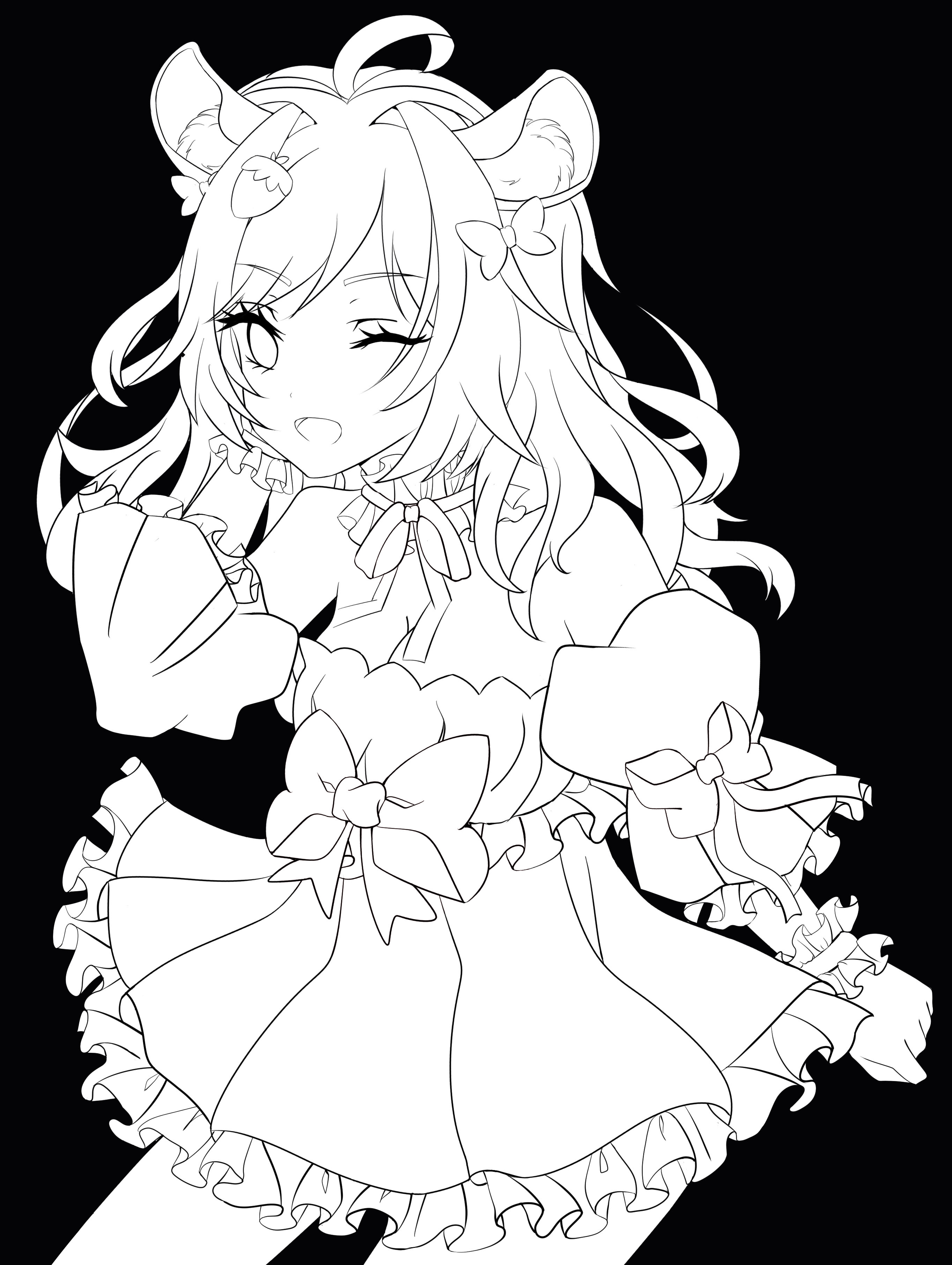 Simple Anime Lineart (Black & White) - Artists&Clients