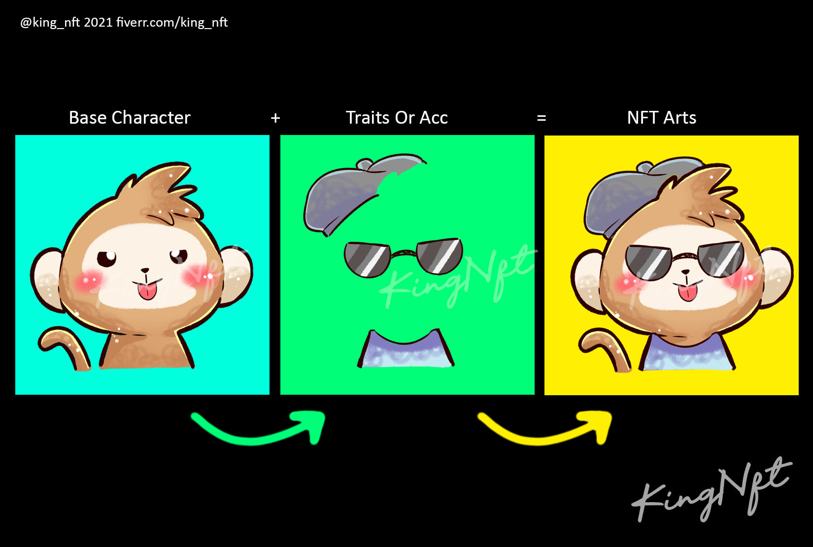 Create custom original cute nfts cartoon design for your collections crypto  art by King_nft | Fiverr