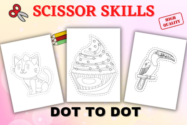 Design dot marker, scissor skills coloring book cover and pages for   kdp by Arafat_71