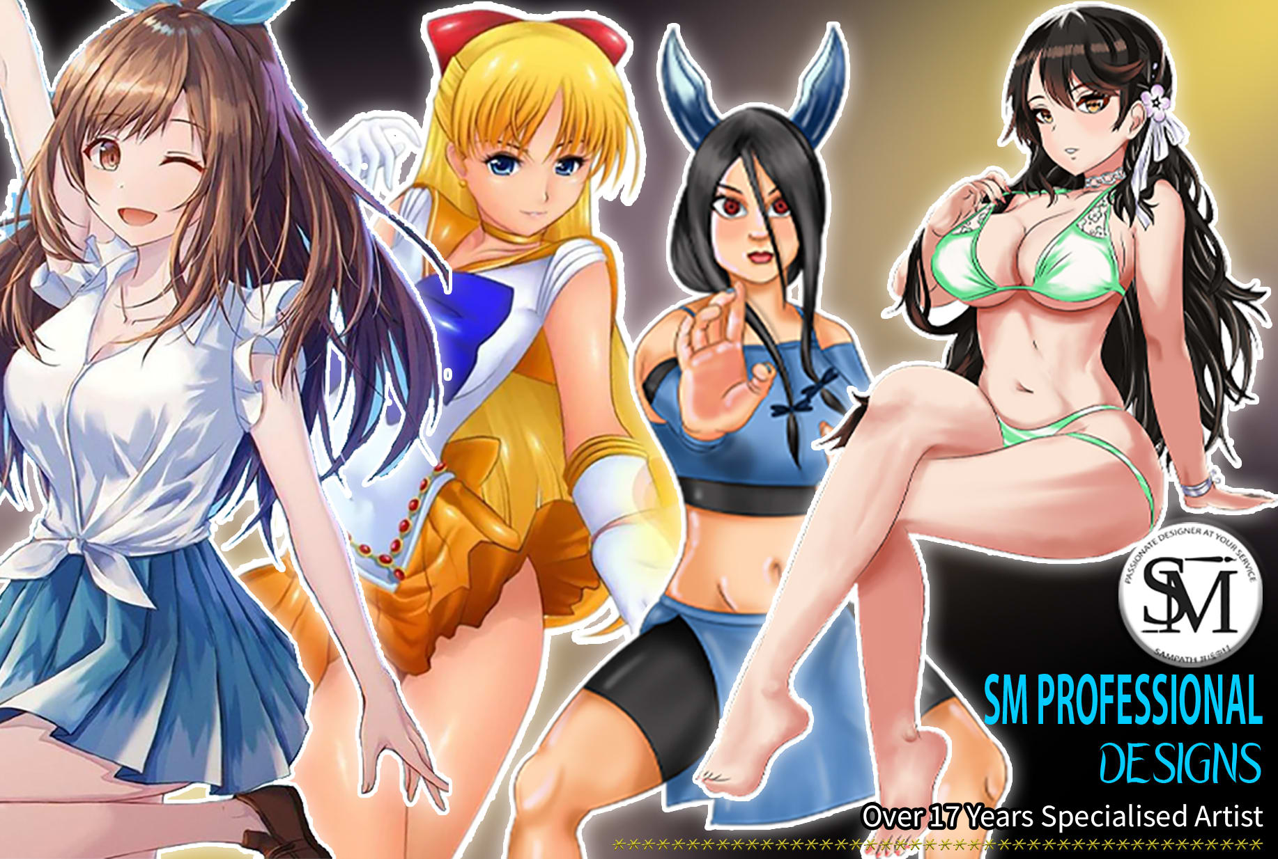 Draw anime character design, oc, fanart, and nsfw by