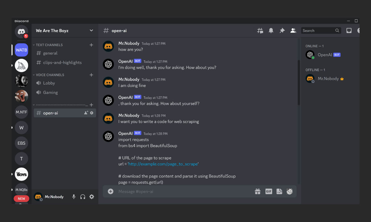 Create a discord bot by Darkdevil364