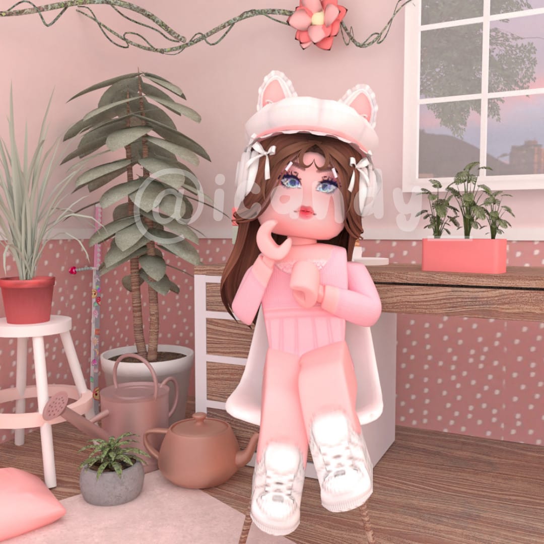 gfx (roblox gfx)  Roblox pictures, Pastel pink aesthetic, Roblox