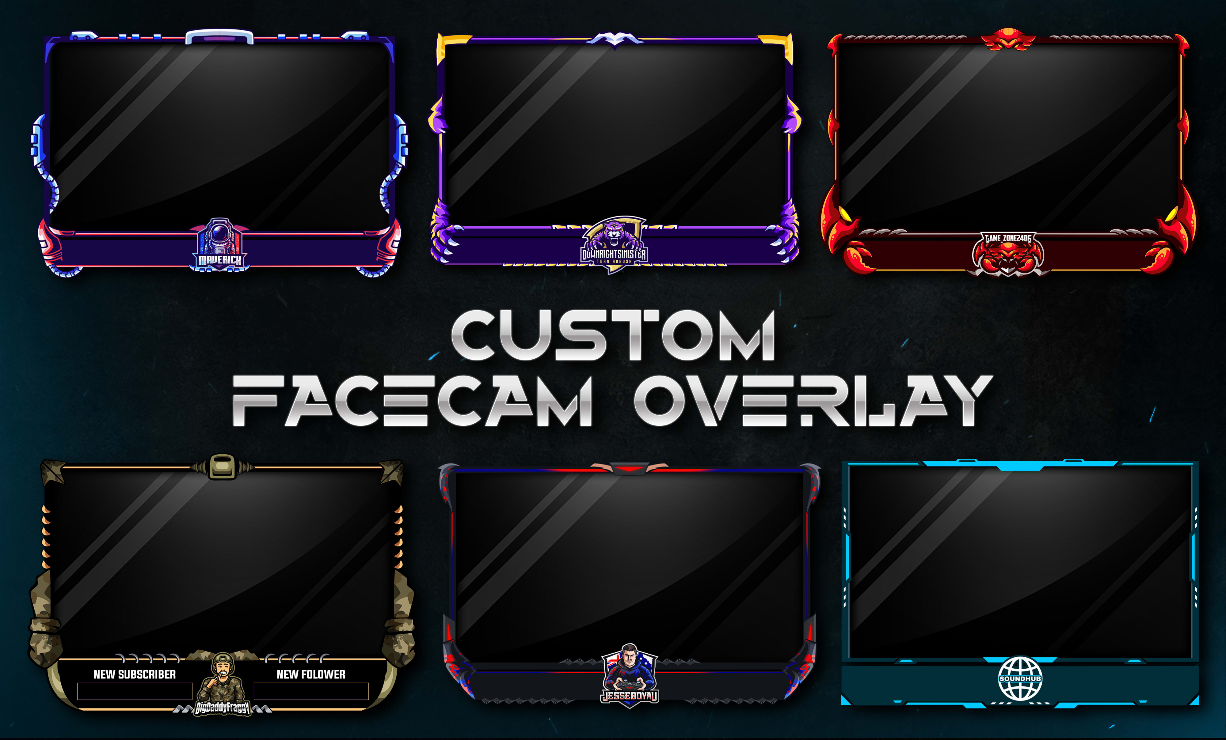 Create custom animated facecam, webcam overlay twitch,yt,fb by Xtuff_market  | Fiverr