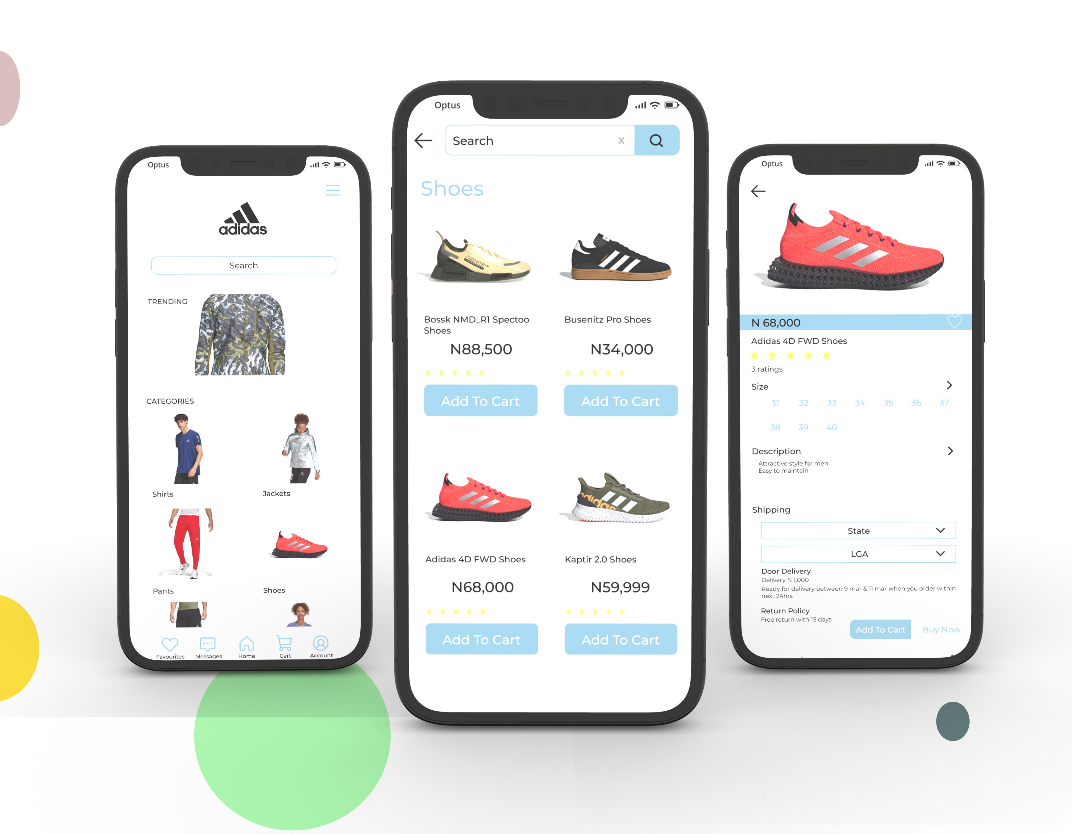 ADIDAS mobile app concept (UI UX design for shops Mobile App)