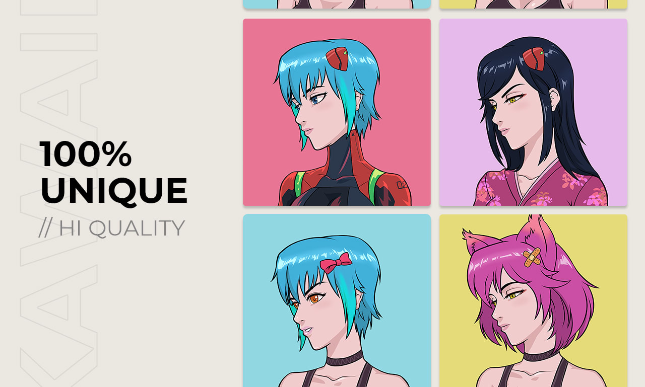 Create premium and awesome 2d crypto art nft collection by Mangaboi | Fiverr