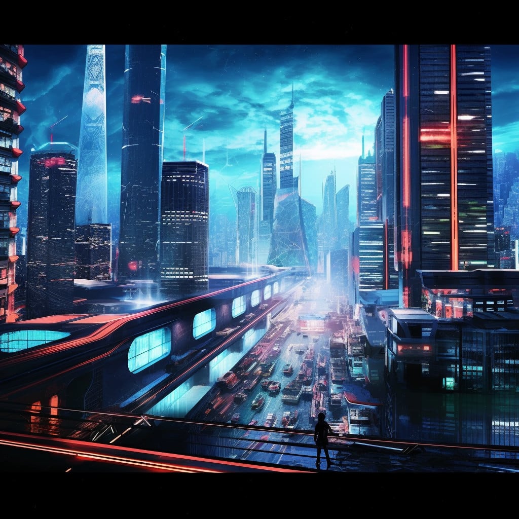 Cyberpunk city, futuristic, spaceships, towers, artwork, Sci-fi, HD  wallpaper